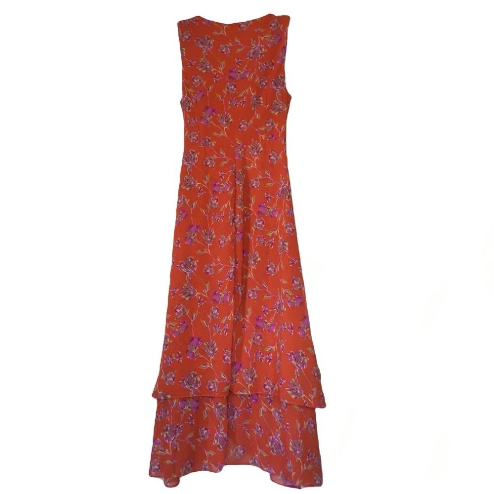 Lush NWT Floral Wrap Maxi Dress in Orange. Sz XS - Picture 2 of 7